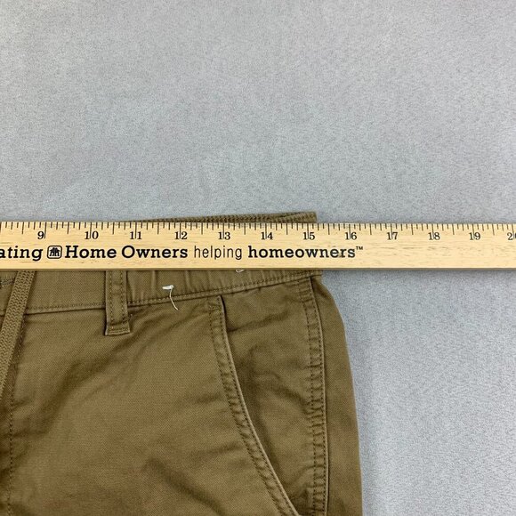 Uniqlo Mens Pants Small 27-30 Beige Tan Cargo Tapered Drawstring Cotton Spandex - Picture 5 of 10